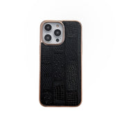 For iPhone 13 Pro Max Nano Electroplate Mahjong Texture Leather Phone Case(Black) Eurekaonline