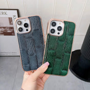 For iPhone 13 Pro Max Nano Electroplate Mahjong Texture Leather Phone Case(Green) Eurekaonline