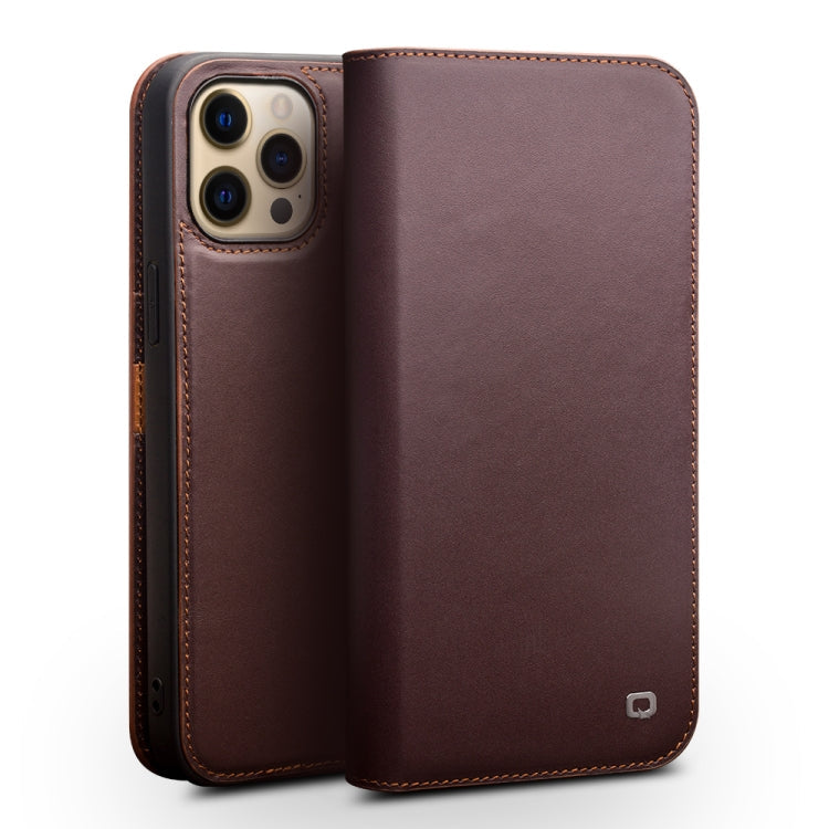 For iPhone 13 Pro Max QIALINO Business Horizontal Flip Leather Case with Holder & Card Slots & Wallet (Brown) Eurekaonline