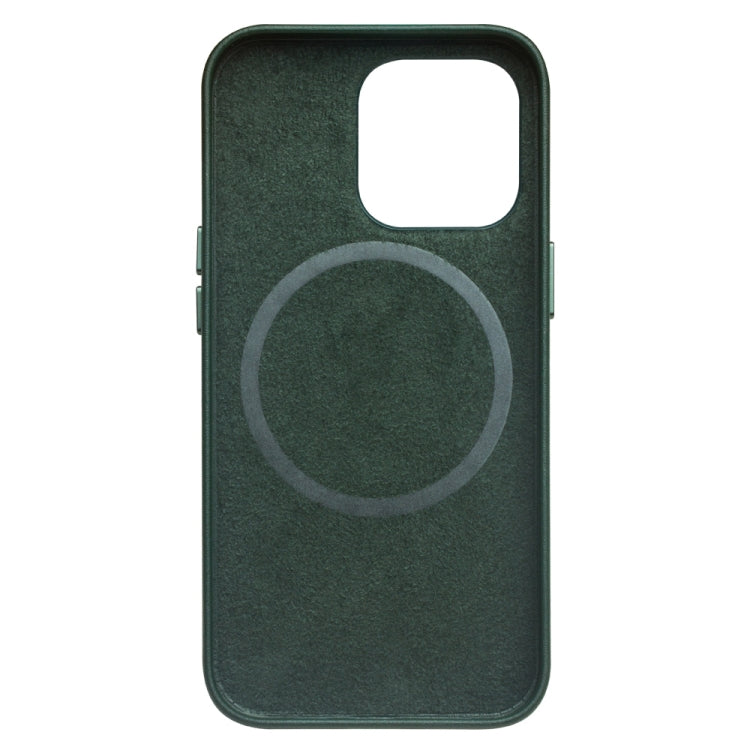 For iPhone 13 Pro Max QIALINO Nappa Cowhide MagSafe Magnetic Protective Case (Dark Green) Eurekaonline
