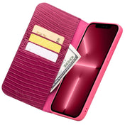 For iPhone 13 Pro Max QIALINO Small Crocodile Texture Horizontal Flip Leather Case with Holder & Card Slots & Wallet (Rose Red) Eurekaonline