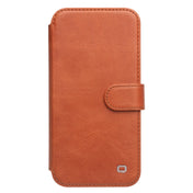 For iPhone 13 Pro QIALINO Magnetic Buckle Phone Leather Case with Card Slot (Brown) Eurekaonline