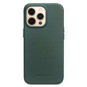 For iPhone 13 Pro QIALINO Nappa Cowhide MagSafe Magnetic Protective Case (Dark Green) Eurekaonline