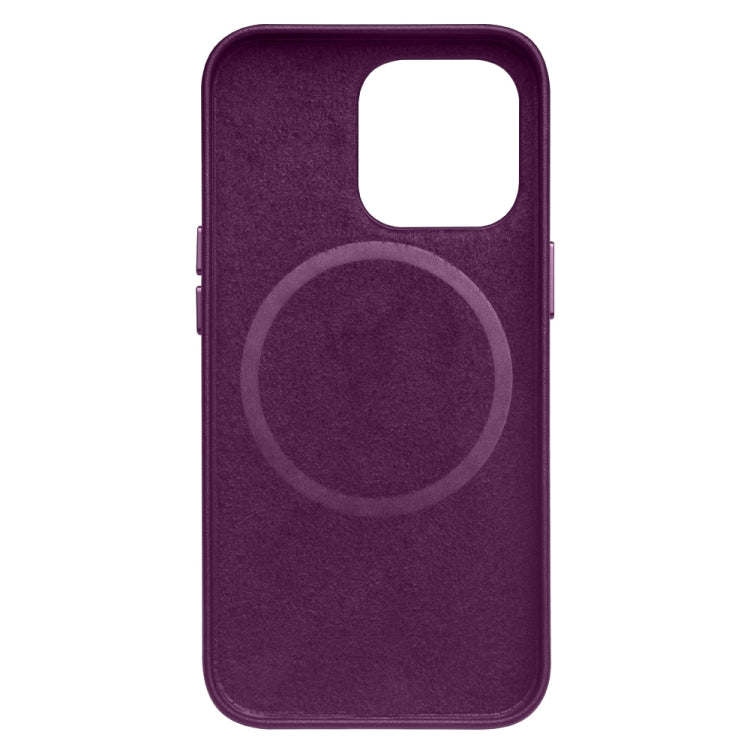 For iPhone 13 Pro QIALINO Nappa Cowhide MagSafe Magnetic Protective Case (Purple Crystal) Eurekaonline