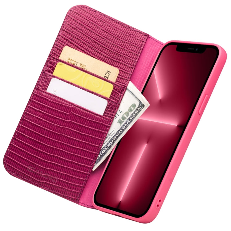 For iPhone 13 Pro QIALINO Small Crocodile Texture Horizontal Flip Leather Case with Holder & Card Slots & Wallet (Rose Red) Eurekaonline