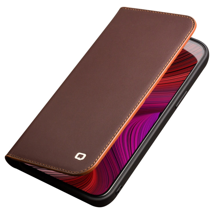For iPhone 13 QIALINO Business Horizontal Flip Leather Case with Holder & Card Slots & Wallet(Brown) Eurekaonline