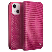 For iPhone 13 QIALINO Small Crocodile Texture Horizontal Flip Leather Case with Holder & Card Slots & Wallet(Rose Red) Eurekaonline