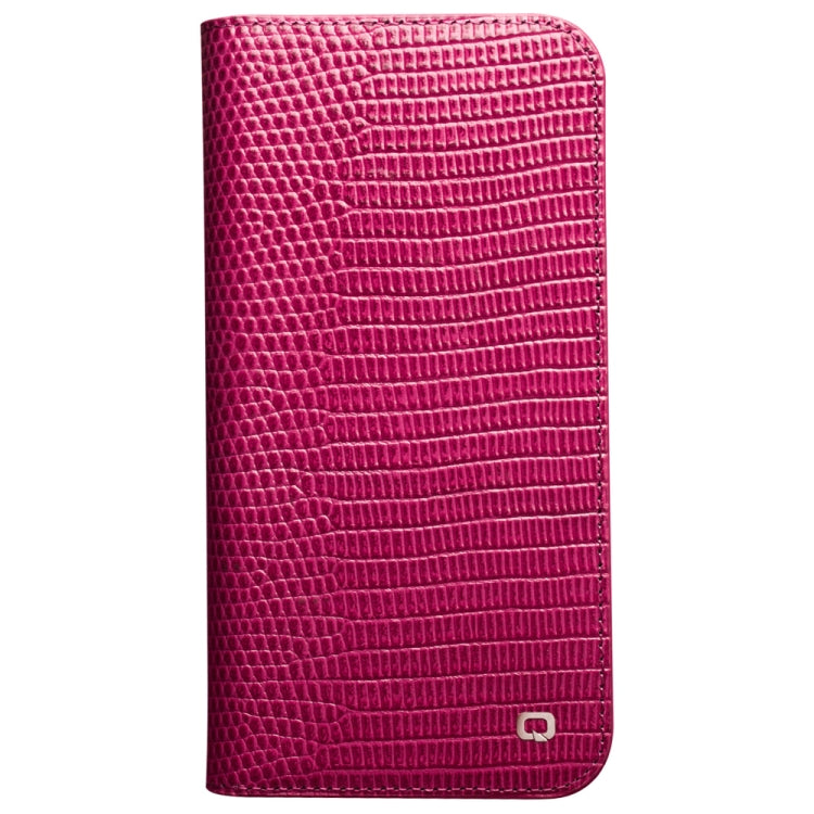 For iPhone 13 QIALINO Small Crocodile Texture Horizontal Flip Leather Case with Holder & Card Slots & Wallet(Rose Red) Eurekaonline