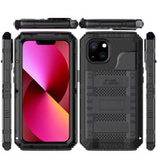For iPhone 13 Shockproof Waterproof Dustproof Metal + Silicone Phone Case with Screen Protector(Black) Eurekaonline