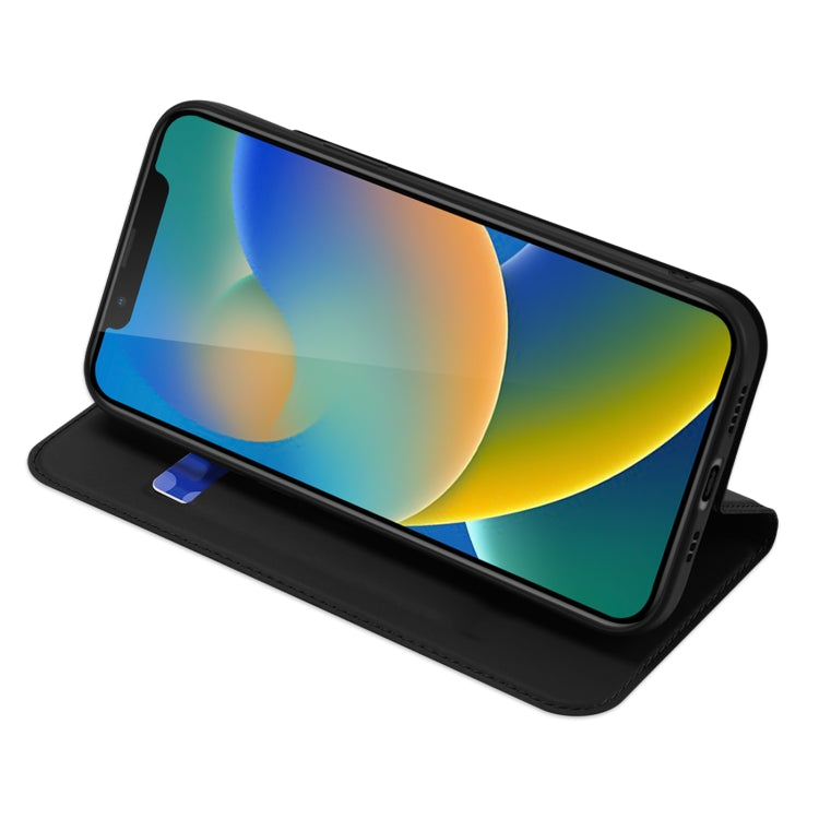 For iPhone 14/13 DUX DUCIS Skin Pro Series Shockproof Horizontal Flip Leather Phone Case (Black) Eurekaonline