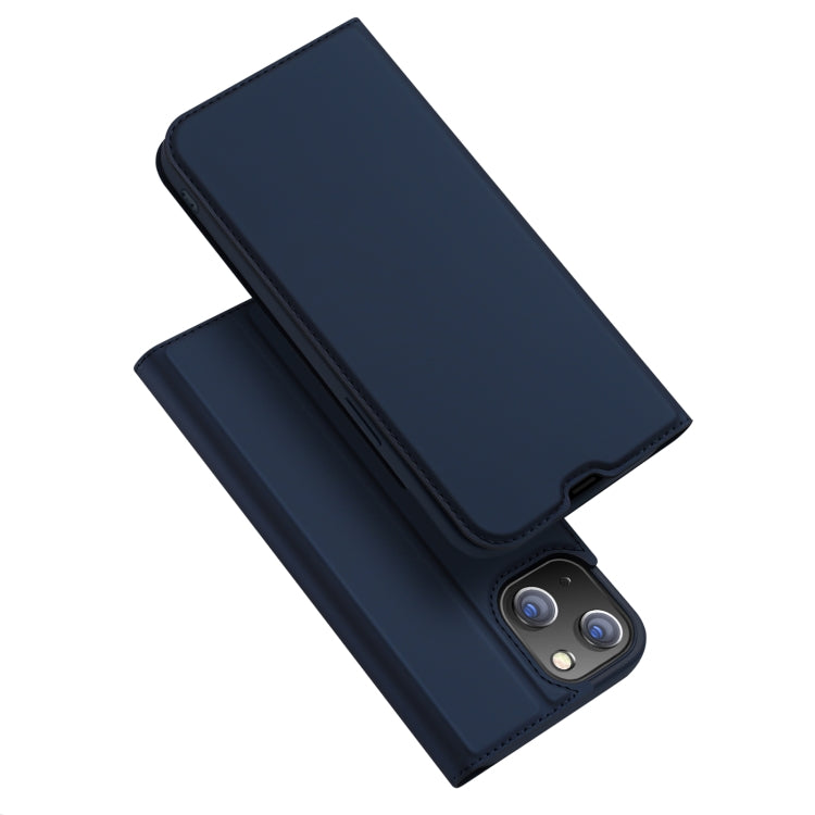 For iPhone 14/13 DUX DUCIS Skin Pro Series Shockproof Horizontal Flip Leather Phone Case (Dark Blue) Eurekaonline