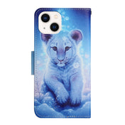 For iPhone 14 3D Colored Drawing Flip Leather Phone Case (Leopard) Eurekaonline