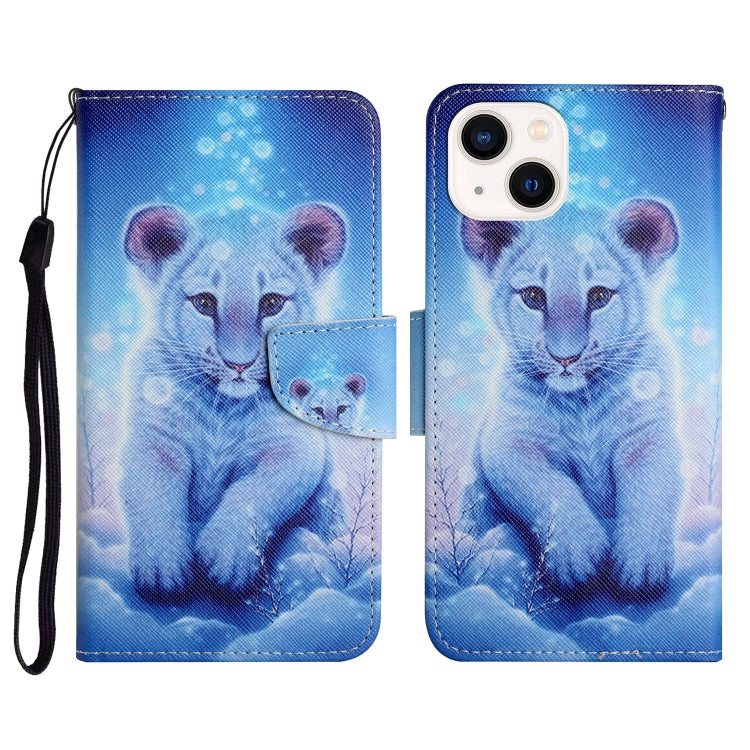 For iPhone 14 3D Colored Drawing Flip Leather Phone Case (Leopard) Eurekaonline