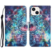 For iPhone 14 3D Colored Drawing Flip Leather Phone Case (Star Mandala) Eurekaonline