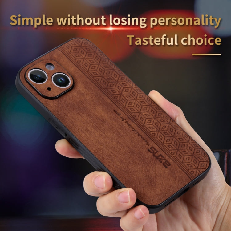 For iPhone 14 AZNS 3D Embossed Skin Feel Phone Case(Black) Eurekaonline