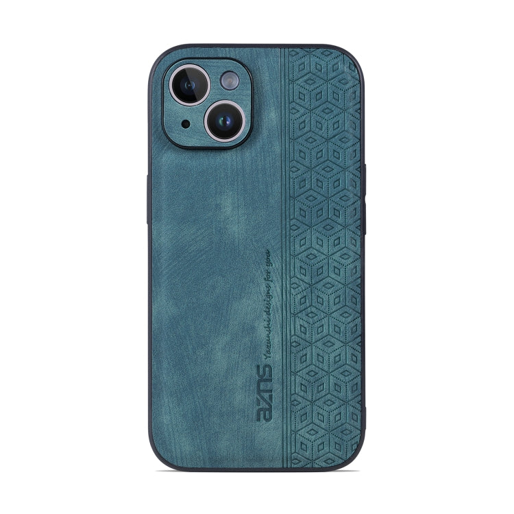 For iPhone 14 AZNS 3D Embossed Skin Feel Phone Case(Dark Green) Eurekaonline