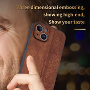 For iPhone 14 AZNS 3D Embossed Skin Feel Phone Case(Purple) Eurekaonline