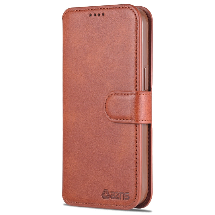 For iPhone 14 AZNS Calf Texture Flip Leather Phone Case (Brown) Eurekaonline