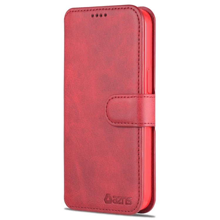 For iPhone 14 AZNS Calf Texture Flip Leather Phone Case (Red) Eurekaonline