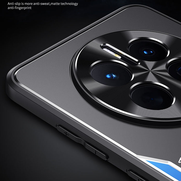 For iPhone 14 Blade Series TPU + Titanium Alloy with Holder Phone Case(Black Blue) Eurekaonline