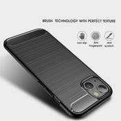 For iPhone 14 Brushed Texture Carbon Fiber TPU Phone Case (Black) Eurekaonline