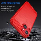 For iPhone 14 Brushed Texture Carbon Fiber TPU Phone Case (Red) Eurekaonline