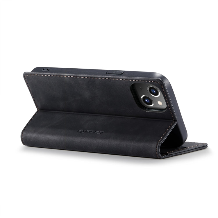 For iPhone 14 CaseMe-013 Multifunctional Retro Frosted Leather Phone Case (Black) Eurekaonline