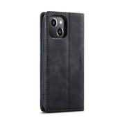 For iPhone 14 CaseMe-013 Multifunctional Retro Frosted Leather Phone Case (Black) Eurekaonline