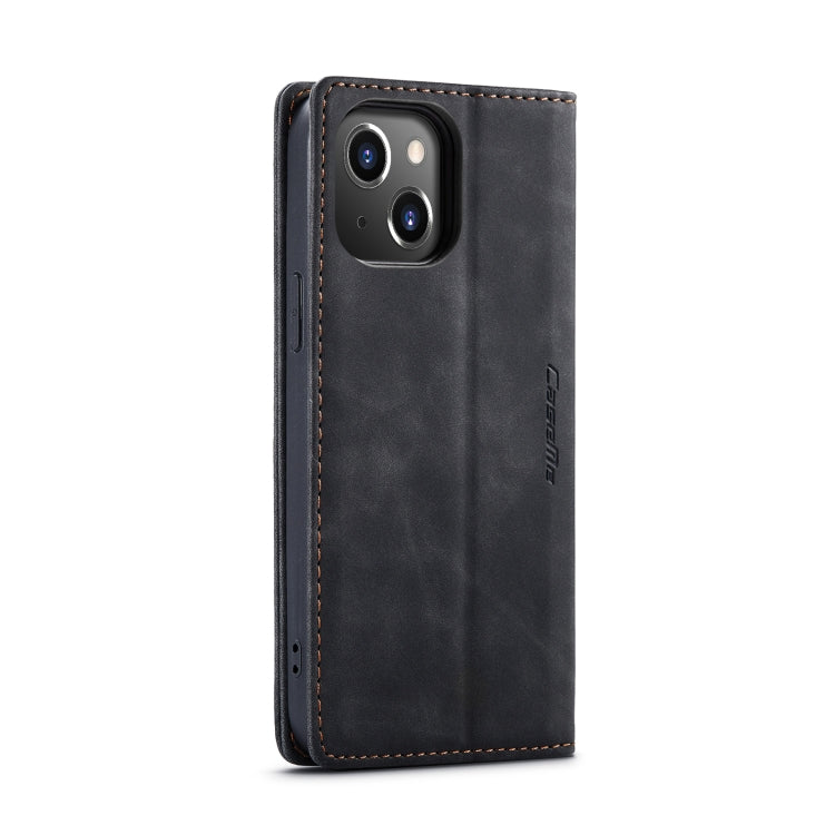 For iPhone 14 CaseMe-013 Multifunctional Retro Frosted Leather Phone Case (Black) Eurekaonline