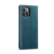 For iPhone 14 CaseMe-013 Multifunctional Retro Frosted Leather Phone Case (Blue) Eurekaonline