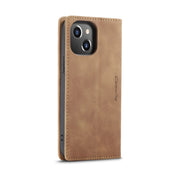 For iPhone 14 CaseMe-013 Multifunctional Retro Frosted Leather Phone Case (Brown) Eurekaonline