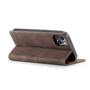 For iPhone 14 CaseMe-013 Multifunctional Retro Frosted Leather Phone Case (Coffee) Eurekaonline