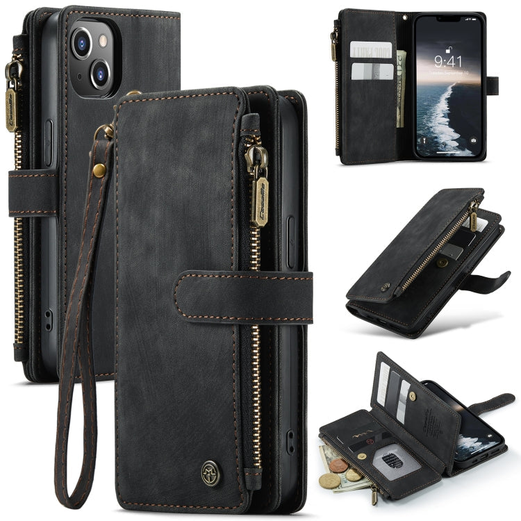 For iPhone 14 CaseMe C30 Multifunctional Phone Leather Case (Black) Eurekaonline