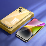 For iPhone 14 Colorful Stainless Steel Phone Case(Gold) Eurekaonline