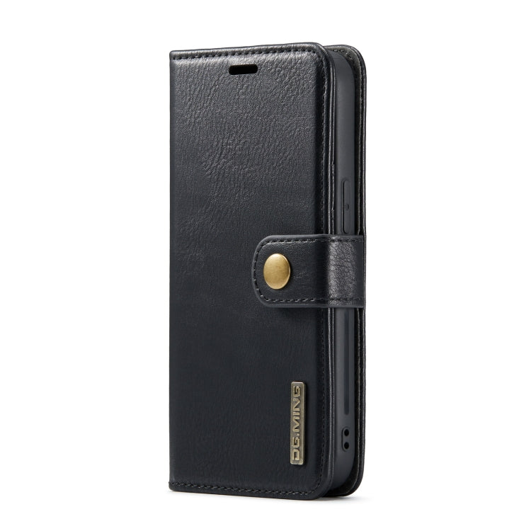 For iPhone 14 DG.MING Crazy Horse Texture Detachable Magnetic Leather Case(Black) Eurekaonline