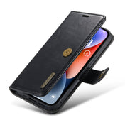 For iPhone 14 DG.MING Crazy Horse Texture Detachable Magnetic Leather Case(Black) Eurekaonline