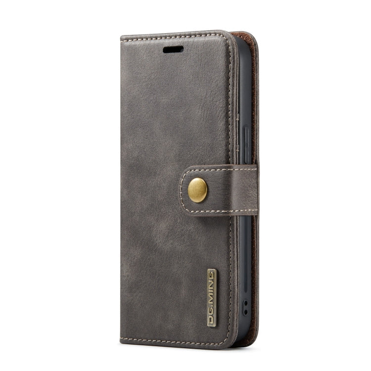 DG.MING iPhone 14 Pro Max Magnetic Detachable Leather Wallet Case Gray