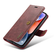 For iPhone 14 DG.MING Crazy Horse Texture Detachable Magnetic Leather Case(Red) Eurekaonline