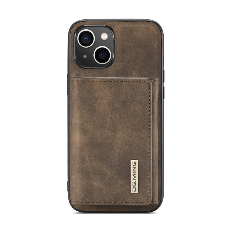 For iPhone 14 DG.MING M1 Series 3-Fold Multi Card Wallet Leather Case(Coffee) Eurekaonline