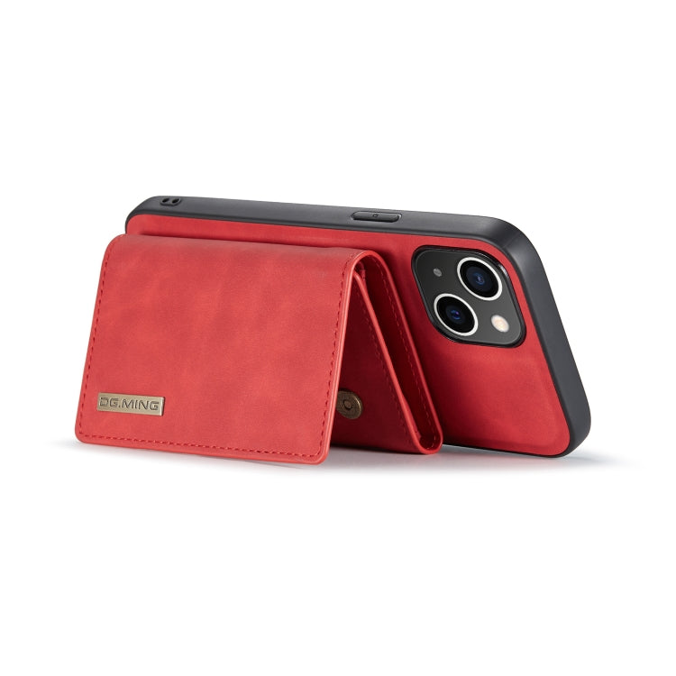 For iPhone 14 DG.MING M1 Series 3-Fold Multi Card Wallet Leather Case(Red) Eurekaonline