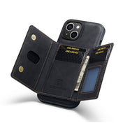 For iPhone 14 DG.MING M2 Series 3-Fold Card Bag Magnetic Leather Case(Black) Eurekaonline