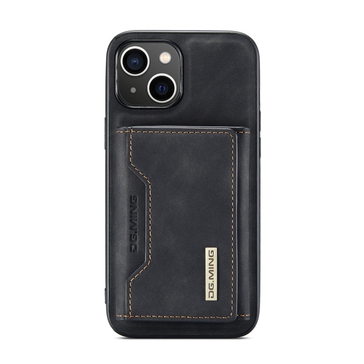 For iPhone 14 DG.MING M2 Series 3-Fold Card Bag Magnetic Leather Case(Black) Eurekaonline