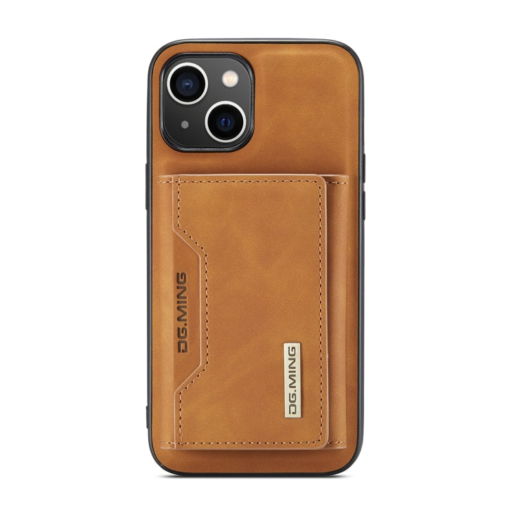 For iPhone 14 DG.MING M2 Series 3-Fold Card Bag Magnetic Leather Case(Brown) Eurekaonline