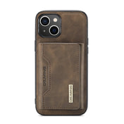 For iPhone 14 DG.MING M2 Series 3-Fold Card Bag Magnetic Leather Case(Coffee) Eurekaonline