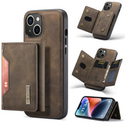 For iPhone 14 DG.MING M2 Series 3-Fold Card Bag Magnetic Leather Case(Coffee) Eurekaonline