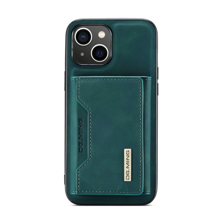 For iPhone 14 DG.MING M2 Series 3-Fold Card Bag Magnetic Leather Case(Green) Eurekaonline