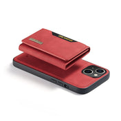 For iPhone 14 DG.MING M2 Series 3-Fold Card Bag Magnetic Leather Case(Red) Eurekaonline
