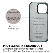 For iPhone 14 Fierre Shann Oil Wax Texture Genuine Leather Back Case (Black) Eurekaonline