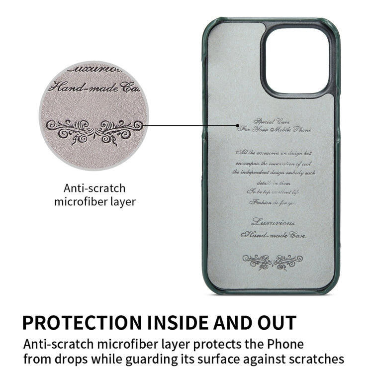 For iPhone 14 Fierre Shann Oil Wax Texture Genuine Leather Back Case (Black) Eurekaonline