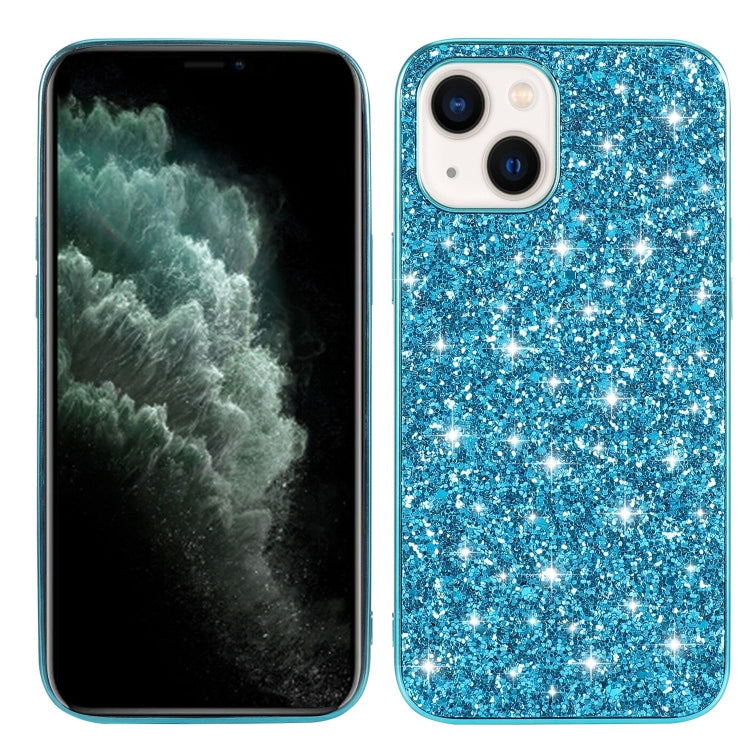 For iPhone 14 Glitter Powder TPU Phone Case (Blue) Eurekaonline